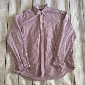 Polo Ralph Lauren Classic Fit Plaid Oxford Button down Collared Shirt Pink XXL